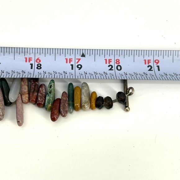 Tree of Life Wire Wrapped Malachite Pendant Jasper Bead Necklace Silver Tone 20" - Picture 4 of 4